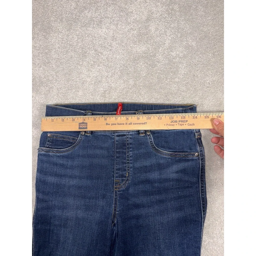 Spanx Flare Jeans Dark Wash High Rise Pull On Stretch Denim 20327‎ Small Petite
